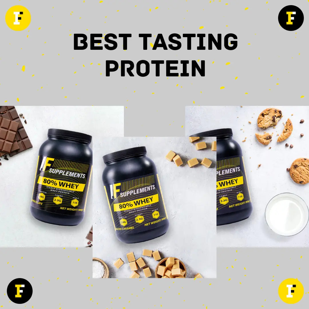 Whey protein supplement promoting the benefits of protein for your body after exercise