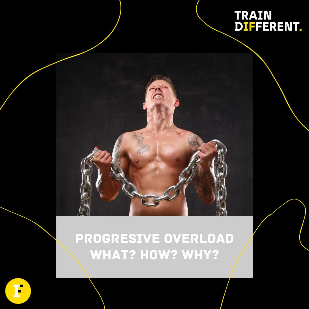 Muscular man with heavy chain demonstrating progressive overload in your workouts