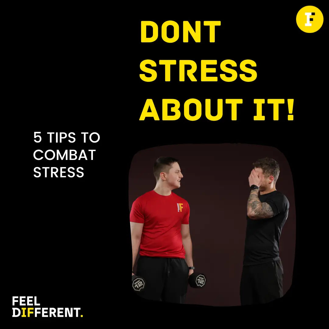 Stress combat advertisement promoting ways to help reduce stress levels naturally