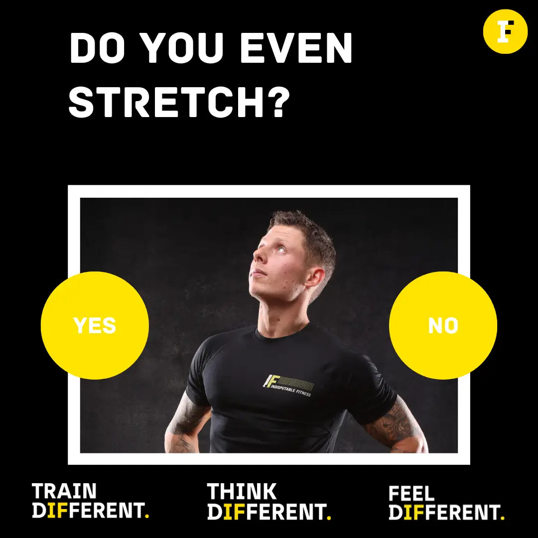 Fitness advertisement showcasing stretching routines for your workout before and after exercise