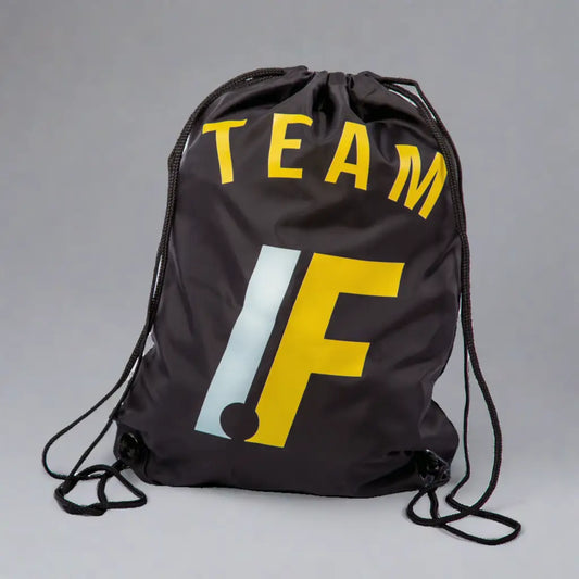 Unisex Team IF Gym Bag for Fitness Enthusiasts displaying the team F Drawsack Bag