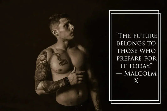 Motivational quote with muscular man inspiring strength this year in the new week newsletter