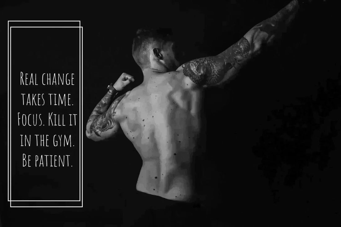 Muscular man with tattoos in your gym showcasing strength for your holiday fitness goals